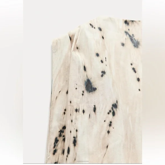 NWT Zara VOLUMINOUS PRINTED TOP ZW COLLECTION Black/Ecru Size Small - Picture 5 of 9